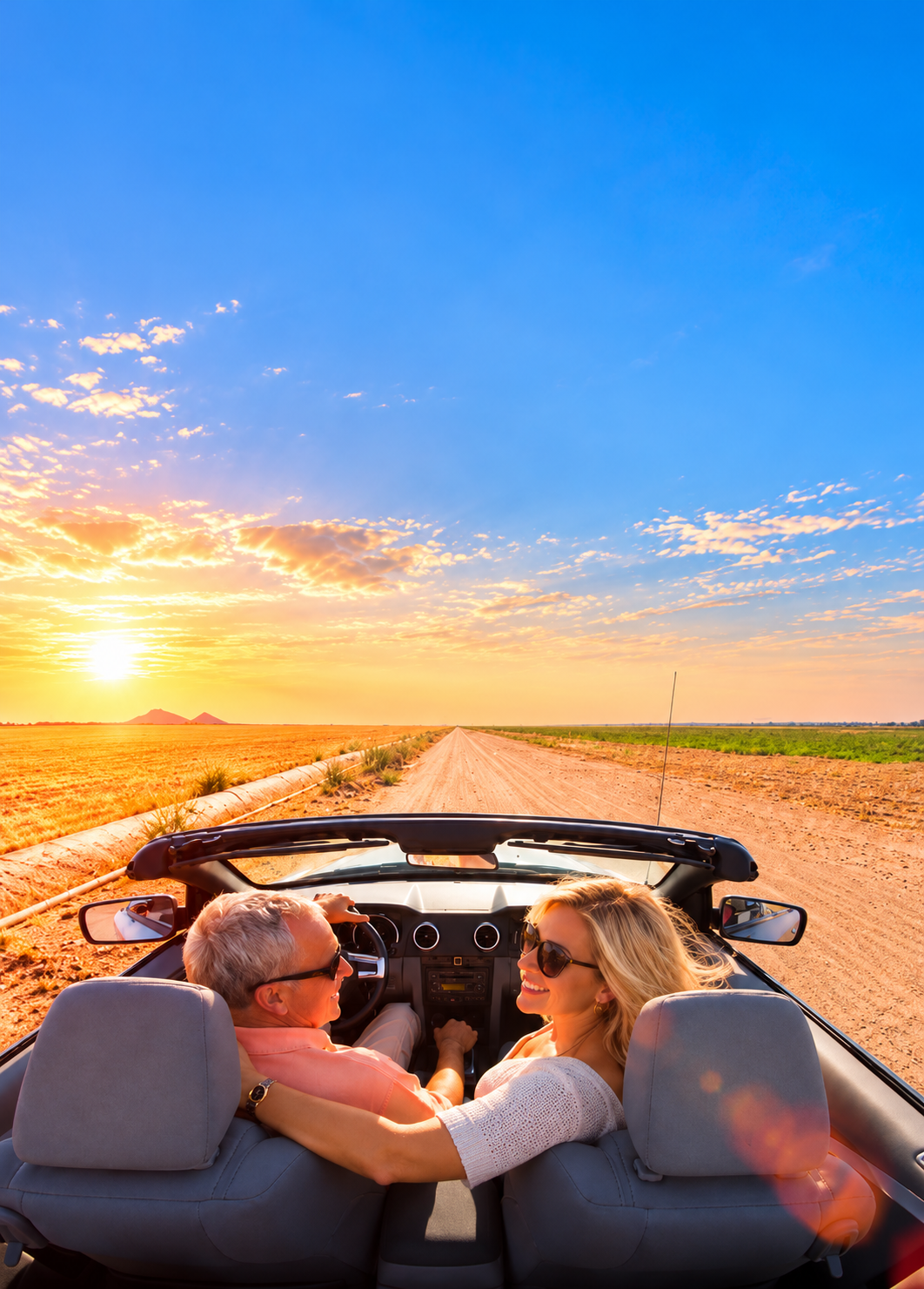 Viaje en coche en pareja