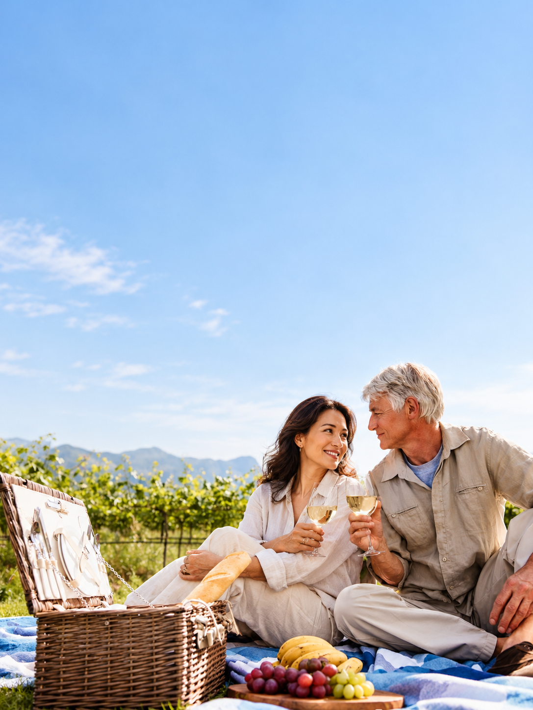 Pareja en el viñedo